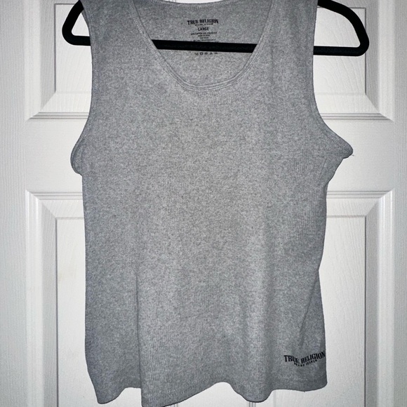 True Religion Men's Grey Ribbed Tank - Size L - Picture 1 of 5